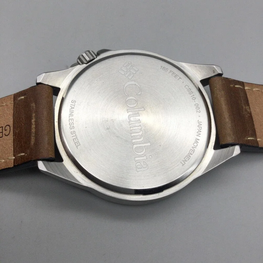 Columbia CSS10-002 Mens Watch 42mm Blue Dial Brown Leather Band New Battery - Picture 10 of 15